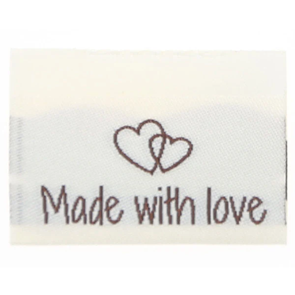 Go Handmade Vævet Label, Dobbeltsidet, 35 x 19 mm, 10 stk